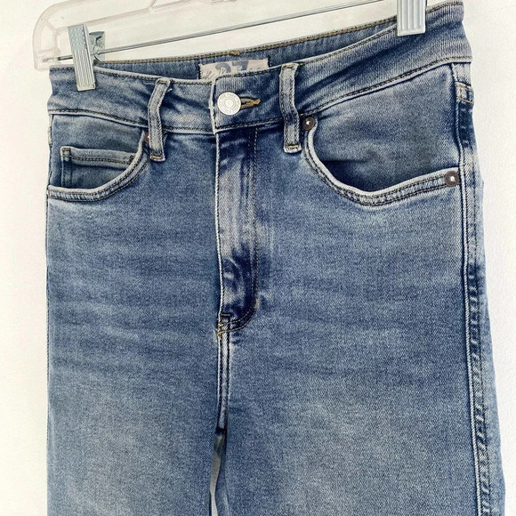 Free People We The Free Light Wash Raw High-Rise Jeggings - Picture 3 of 9